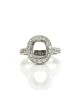 Pave Diamond Halo Ring Moutning in Platinum